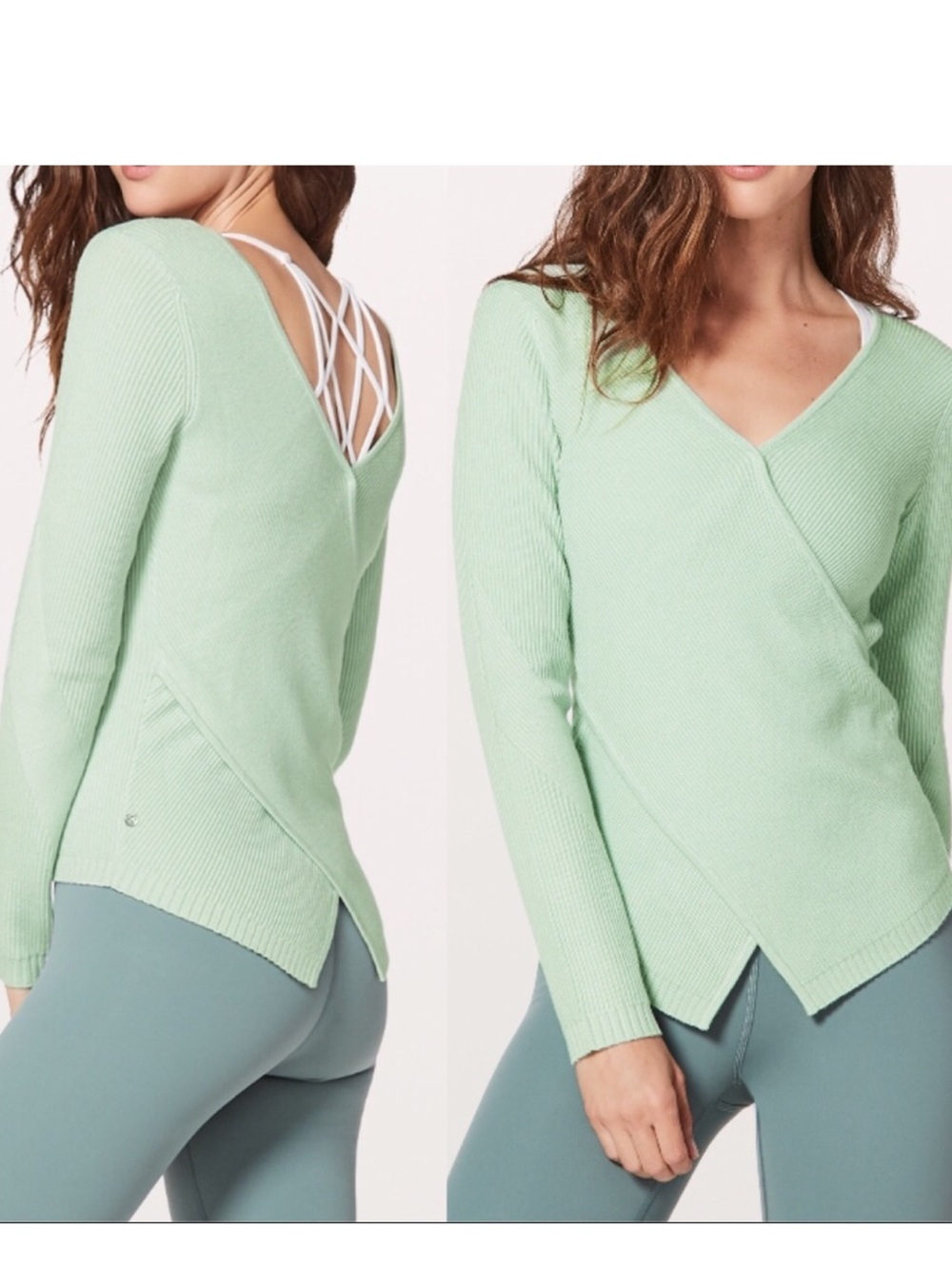 Lululemon Wrap It Back Reversible Sweater Sea Breeze Size 10